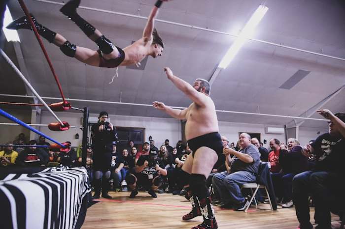 Independent wrestler Alec Price in action